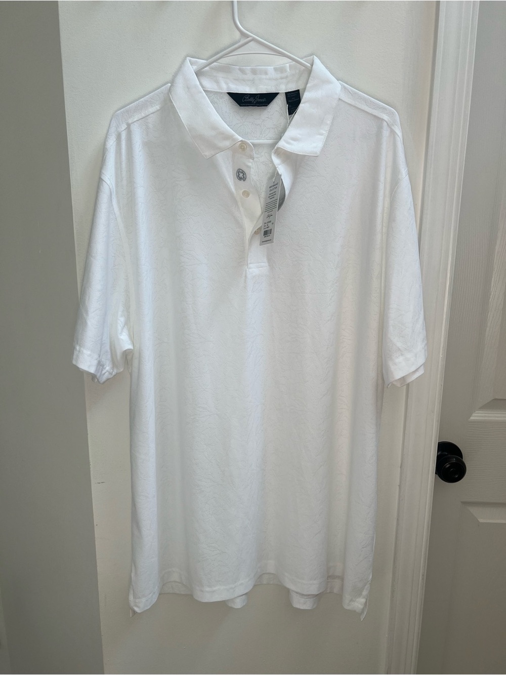 NWT Bobby Jones Performance Jacquard Magnolia Print White Short Sleeve Size XXL